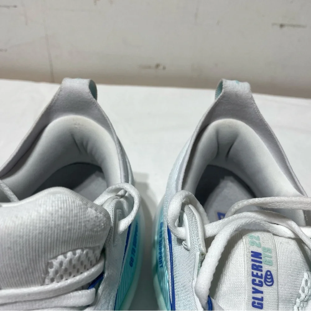 Brooks Women's Glycerin GTS 22 Running Shoe 10.5 White Limpet Shell Amparo Blue - Picture 12 of 16